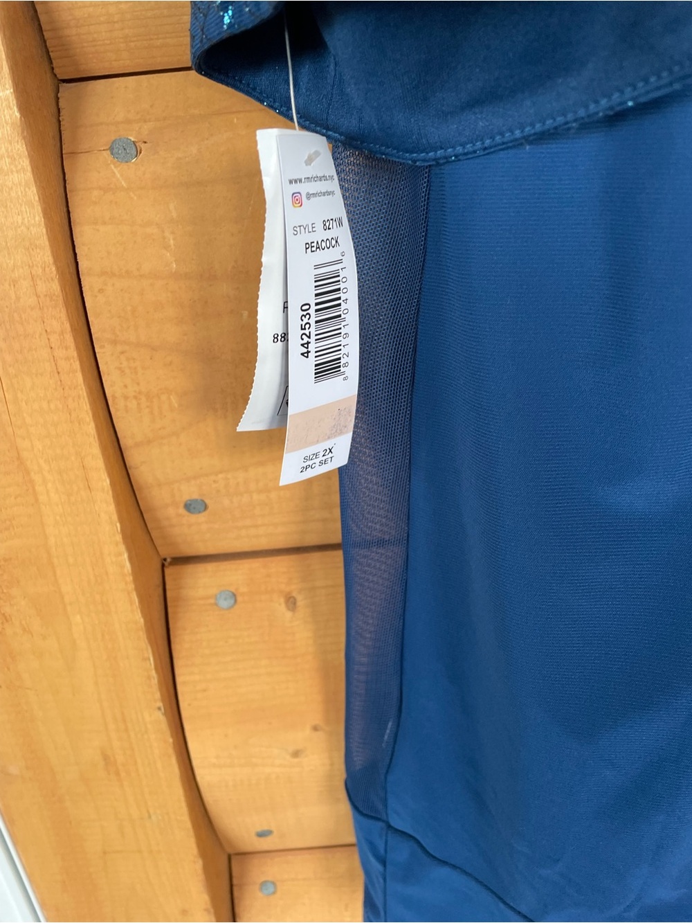 R&M Richards Blue 2 Piece Special Occasion Dress with Detailed Neckline 2X NWT - Picture 7 of 12